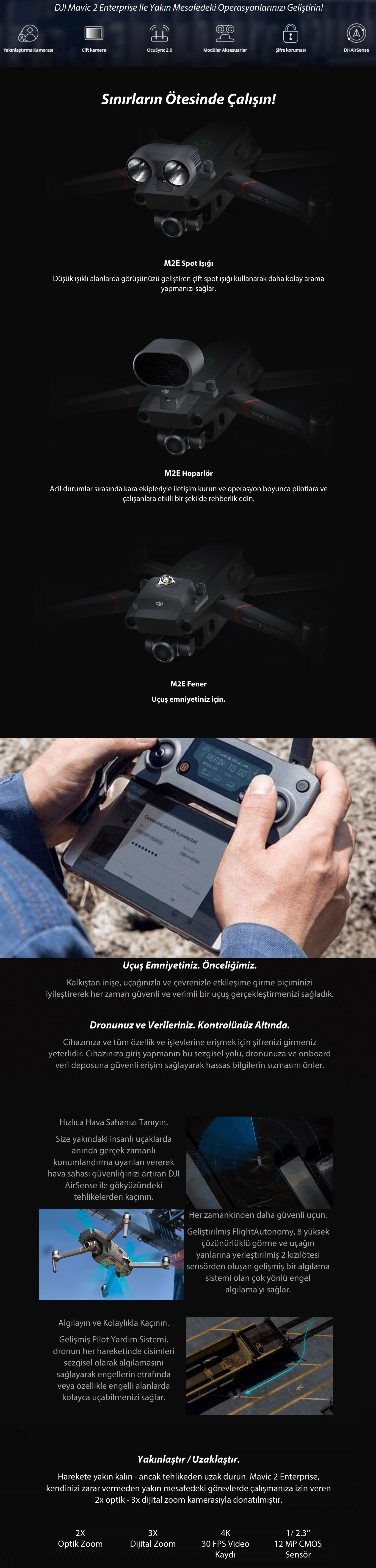 DJI Mavic 2 Enterprise Zoom Drone, DJI TÜRKİYE RESMİ DİSTRİBÜTÖR Garantili en uygun fiyat ve taksit seçenekleri ile Dronmarket.com'da